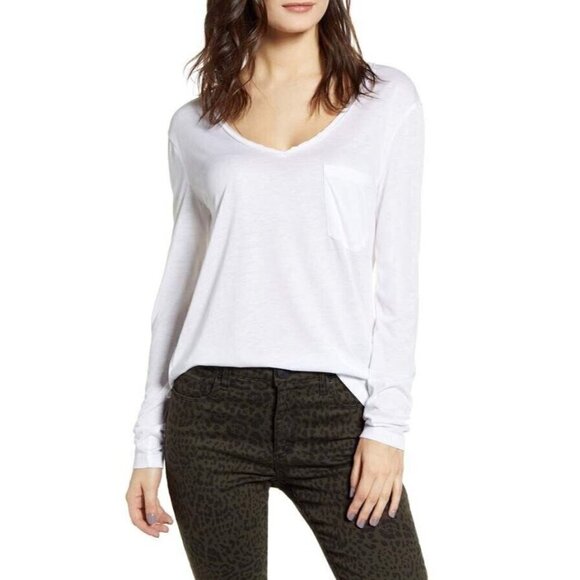 BP Raw Edge Pocket Tee long sleeve white. casual. size 2X plus - Picture 1 of 10